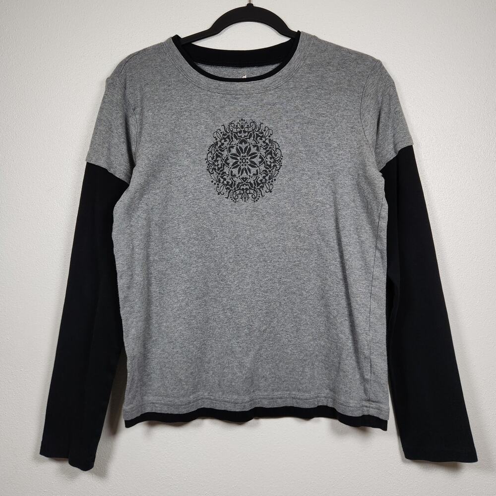 Vintage y2k Mandala Skater Punk Grunge Bella Mallcore Long Sleeve Thermal Style